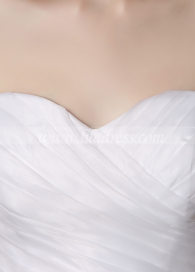 Alluring Organza Sweetheart Neckline Ruffled Mermaid Wedding Dresses