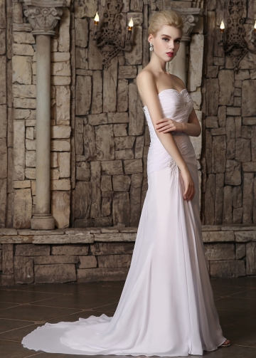 Elegant Chiffon Sweetheart Neckline A-line Wedding Dresses