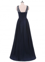 Outstanding Tulle & Chiffon Scoop Neckline Floor-length A-line Mother Of The Bride Dresses With Beadings