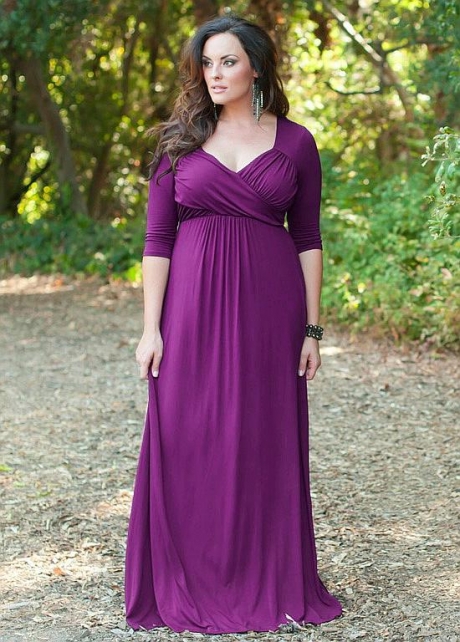 Charming Purple V-neck Neckline Sheath/Column Mother Of The Bride Dresses