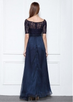 Fabulous Lace & Chiffon Square Neckline A-line Evening Dresses