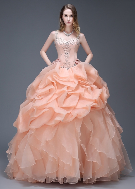 Gorgeous Organza Sweetheart Neckline Ruffled Ball Gown Quinceanera Dresses