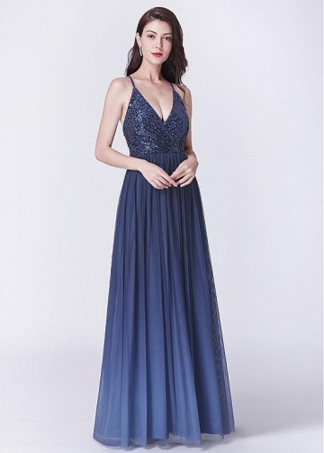Beautiful Sequin Lace & Chiffon Halter Neckline Floor Length A-line Bridesmaid Dresses
