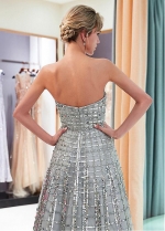 Eye-catching Sequin Lace Strapless Neckline A-line Prom Dress