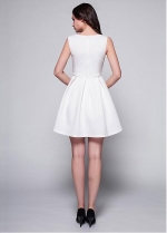 Graceful Satin Jewel Neckline A-line Homecoming Dress