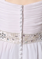 Marvelous Chiffon One Shoulder Neckline A-line Wedding Dresses with Beadings & Rhinestones