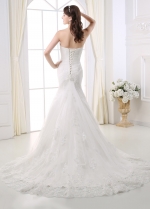Fabulous Tulle Sweetheart Neckline Mermaid Wedding Dress With Beaded Lace Appliques