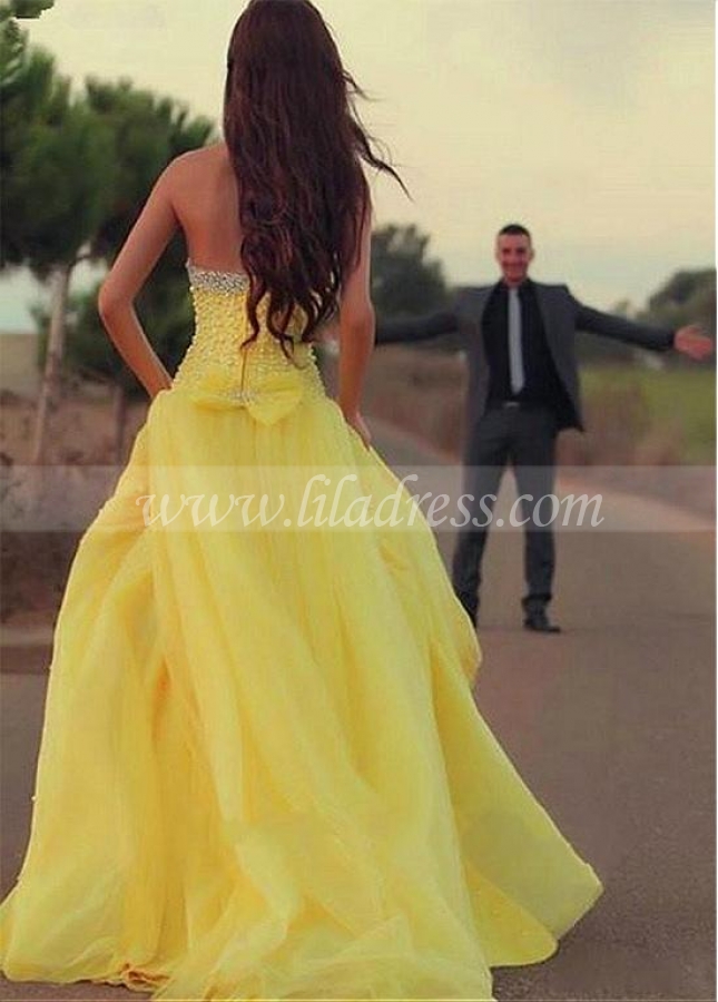 Fabulous Tulle & Satin Sweetheart Neckline Mermaid Evening Dresses With Beads