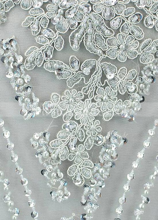 Shining Tulle V-neck Neckline Sheath/Column Formal Dresses With Beadings