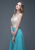 Elegant Chiffon Jewel Neckline Full-length A-line Evening Dresses