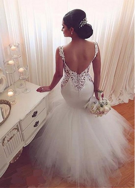 Fashionable Tulle & Satin Sweetheart Neckline Mermaid Wedding Dress With Lace Appliques