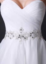 Elegant Organza Sweetheart Neckline Wedding Dress With Embroidered Beadings & Rhinestones