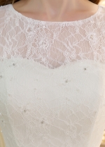 Stunning Lace & Satin Scoop Neckline Mermaid Wedding Dresses