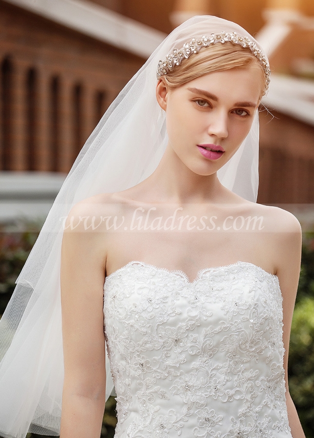 Alluring Organza Satin Sweetheart Neckline Mermaid Wedding Dresses With Beaded Lace Appliques