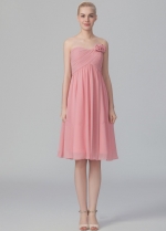 A-line Strapless Empire Waist Summer Wedding Guests Dresses for Bridesmaid