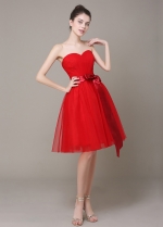 Lovely Tulle Sweetheart Neckline Knee-length A-line Bridesmaid Dress