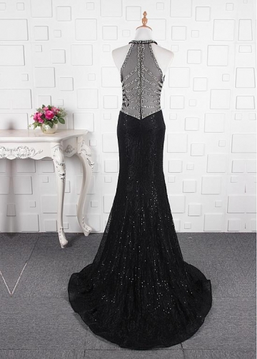 Winsome Lace & Tulle V-neck Neckline Floor-length Mermaid Evening Dresses With Beadings