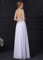 Junoesque Tulle & Chiffon Bateau Neckline A-Line Prom Dresses