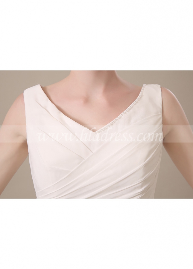 Sweet Chiffon V-neck Neckline Knee-length A-line Bridesmaid Dresses