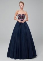 Fashion Tulle Sweetheart Neckline A-line Prom Dress With Beaded Embroidery