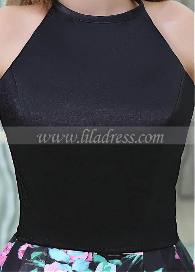 Outstanding Satin Jewel Neckline Floor-length A-line Formal Dresses With Pockets