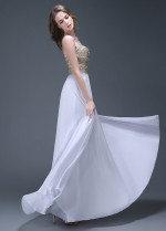 Glamorous Chiffon Strapless Neckline Full-length A-line Prom Dresses