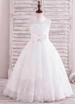 Lovely Tulle Jewel Neckline A-line Flower Girl Dress
