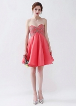 Brilliant Chiffon Sweetheart Neckline A-line Homecoming / Sweet 16 Dresses With Beadings