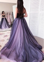 Stunning Tulle Sweetheart Neckline Floor-length Ball Gown Prom Dresses With Beaded Lace Appliques
