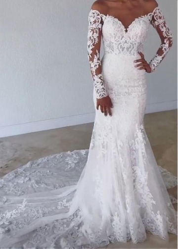 Fabulous Lace Mermaid Wedding Dresses With Sleeves