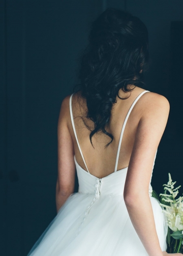 Classic A-line Spaghetti Straps Tulle Wedding Dress 2023 Beaded Belt