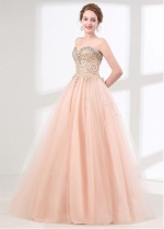 Absorbing Tulle Sweetheart Neckine A-line Prom Dress With Beadings & Rhinestones & Lace Appliques
