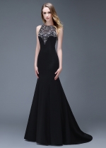 Elegant Satin Black Full-length Mermaid Evening Dresses