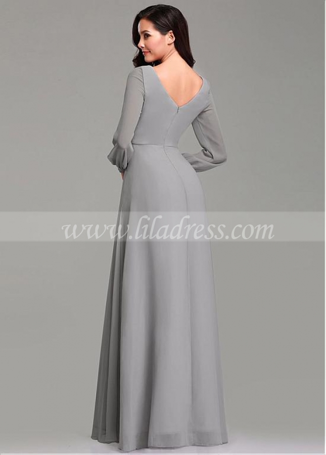 Elegant V-neck Neckline A-line Bridesmaid Dresses