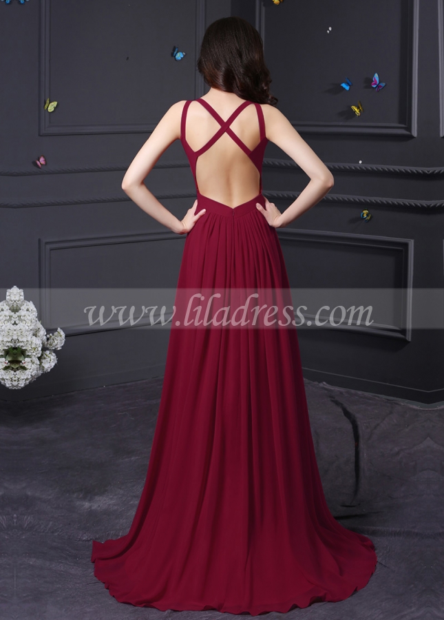 Gorgeous Chiffon Halter Neckline A-Line Formal / Bridesmaid Dresses