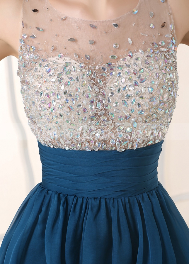 Amazing Chiffon Jewel Neckline A-line Homecoming Dresses