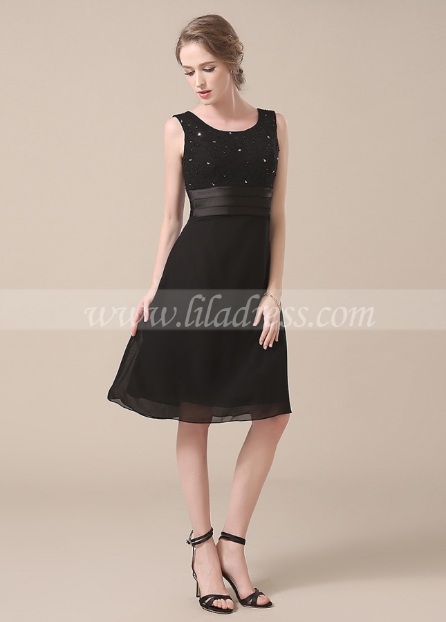 Stunning Chiffon Scoop Neckline Knee-length A-line Mother of The Bride Dresses