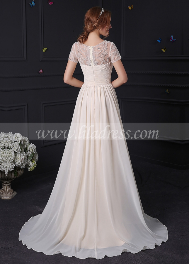 Elegant Chiffon Bateau Neckline A-line Mother of the Bride Dress