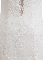 Junoesque Tulle & Lace Sweetheart Neckline Mermaid Wedding Dress With Lace Appliques & Beadings