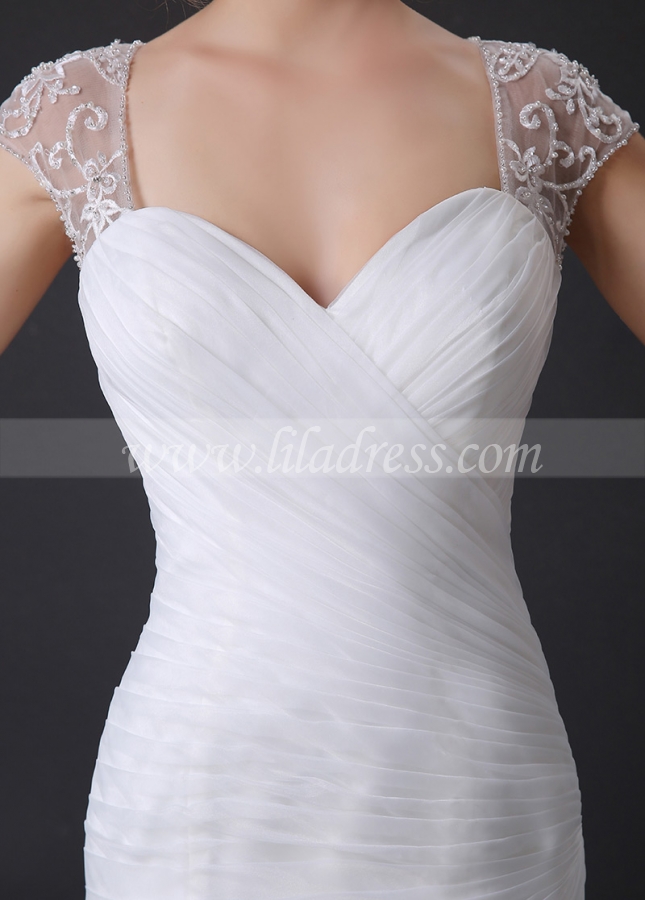 Elegant Organza Sweetheart Neckline Mermaid Wedding Dress