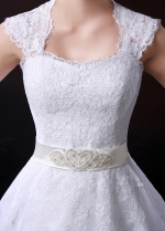 Gorgeous Organza Satin A-line Sweetheart Neckline Wedding Dress With Lace Appliques