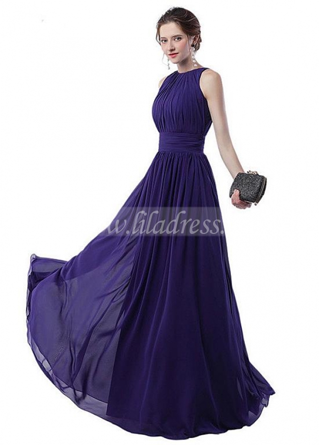 Fascinating Chiffon Jewel Neckline A-line Evening Dresses