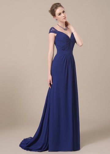 Elegant Chiffon V-neck Neckline Full-length A-line Bridesmaid Dresses