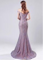 Graceful Lace Off-the-shoulder Neckline Mermaid Evening Dress