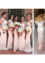 Delicate Floor-length Mermaid Bridesmaid Dresses With Lace Appliques