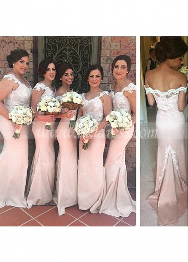 Delicate Floor-length Mermaid Bridesmaid Dresses With Lace Appliques