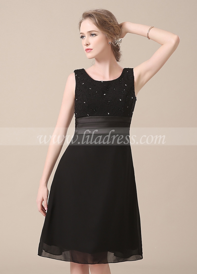 Stunning Chiffon Scoop Neckline Knee-length A-line Mother of The Bride Dresses