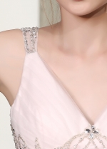 Chic Tulle V-neck Neckline A-line Wedding Dresses