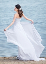 Fabulous Chiffon Sweetheart Neckline A-line Wedding Dresses With Beaded Lace Appliques
