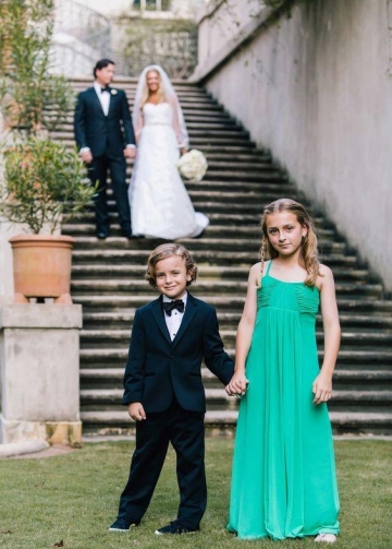 Empire Waist Chiffon Green Little Girl Wedding Guest Dresses Online
